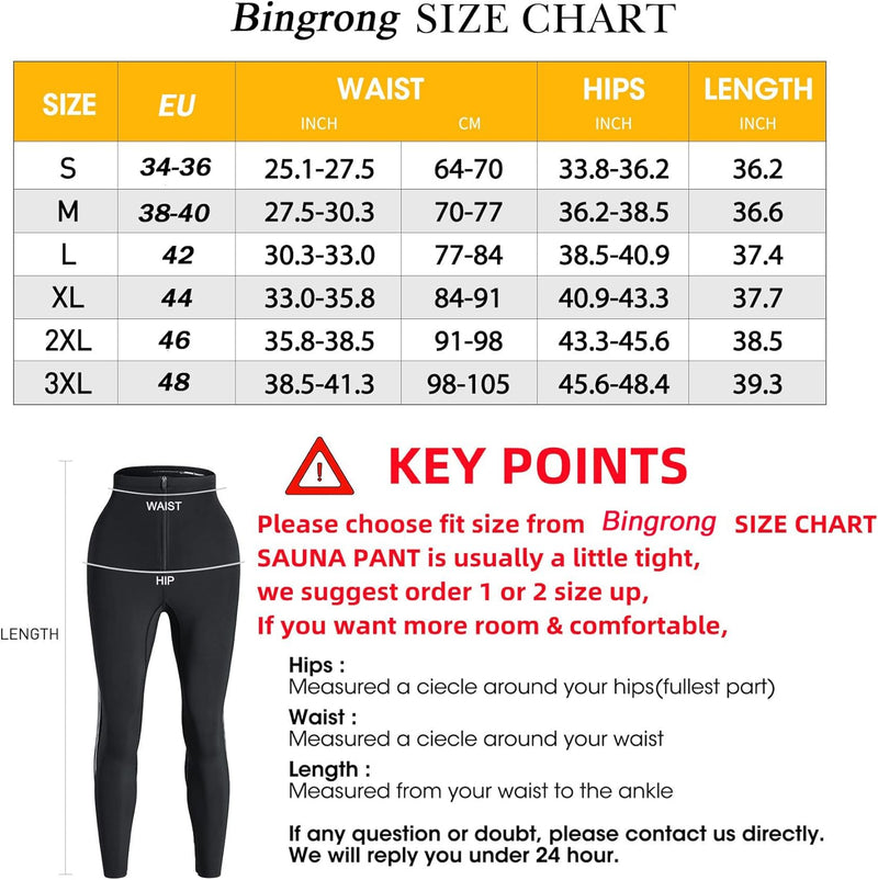 Bingrong Sauna Sporthose Damen Gewichtsverlust Hosen Hohe Taille Sweat Schwitzhose Schwitzen Jogging