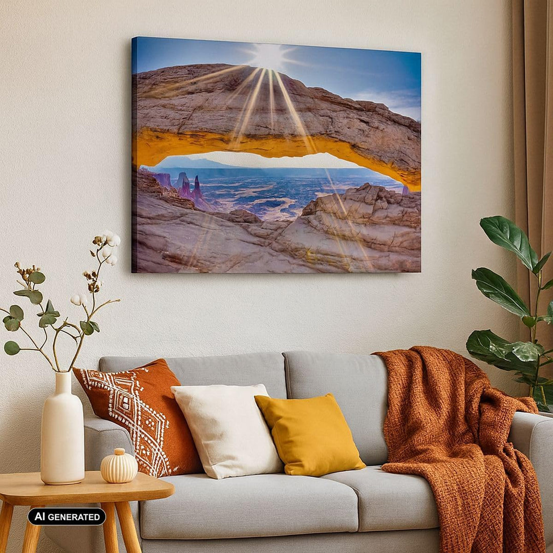Bilder auf Leinwand 100x70cm Leinwandbild Felsen Ansicht Landschaft Gross Wanddeko Bild Schlafzimmer