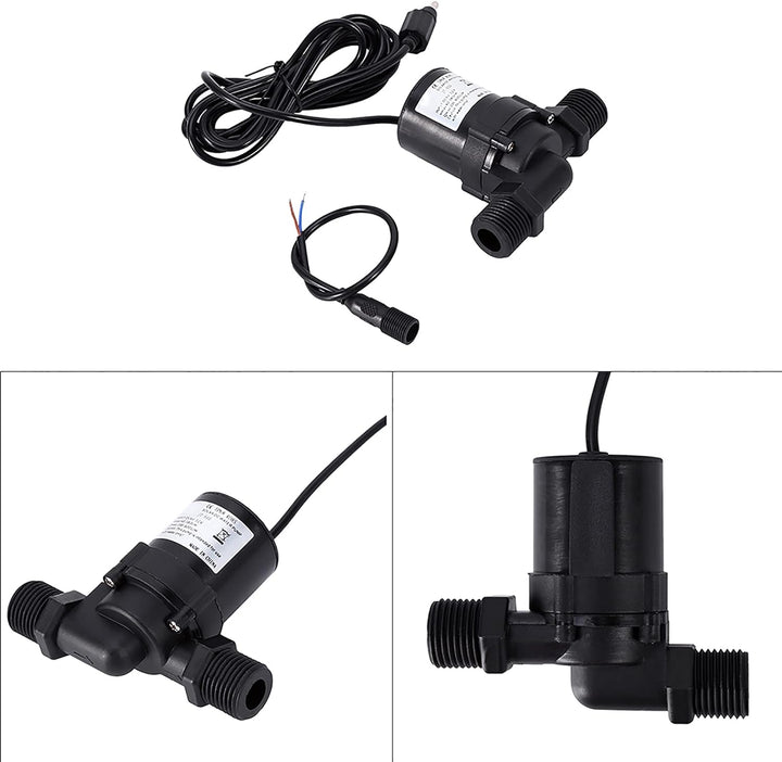 Dioche Wasser umwälzpumpe, 12V Warmwasserpumpe Solarumwälzung 600L/H Solarwasserumwälzpumpe Bürstenl