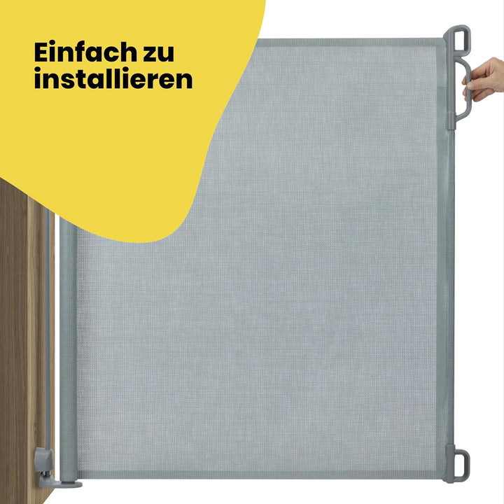 Safety 1st Treppenschutzgitter Ausziehbar, Babygitter 140 cm, Light Grey