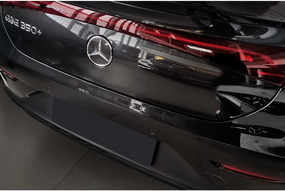 Avisa Schwarz Edelstahl Heckstossstangenschutz kompatibel mit Mercedes EQE (V295) 2022- 'Ribs'