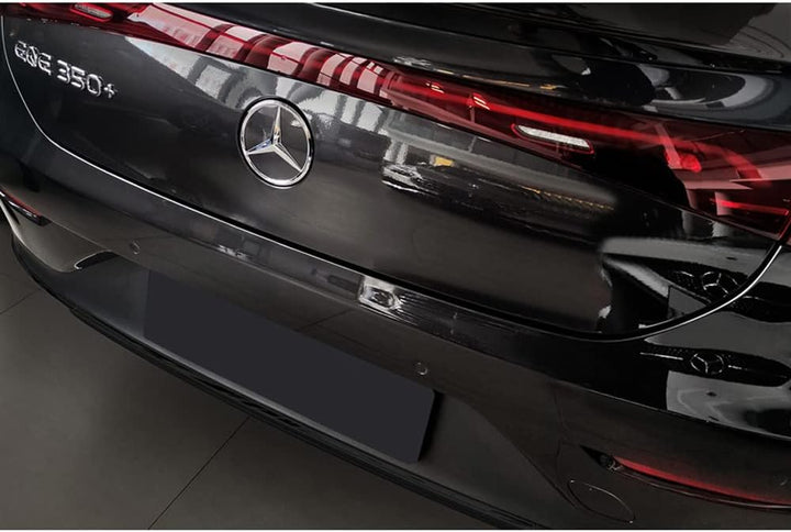 Avisa Schwarz Edelstahl Heckstossstangenschutz kompatibel mit Mercedes EQE (V295) 2022- 'Ribs'