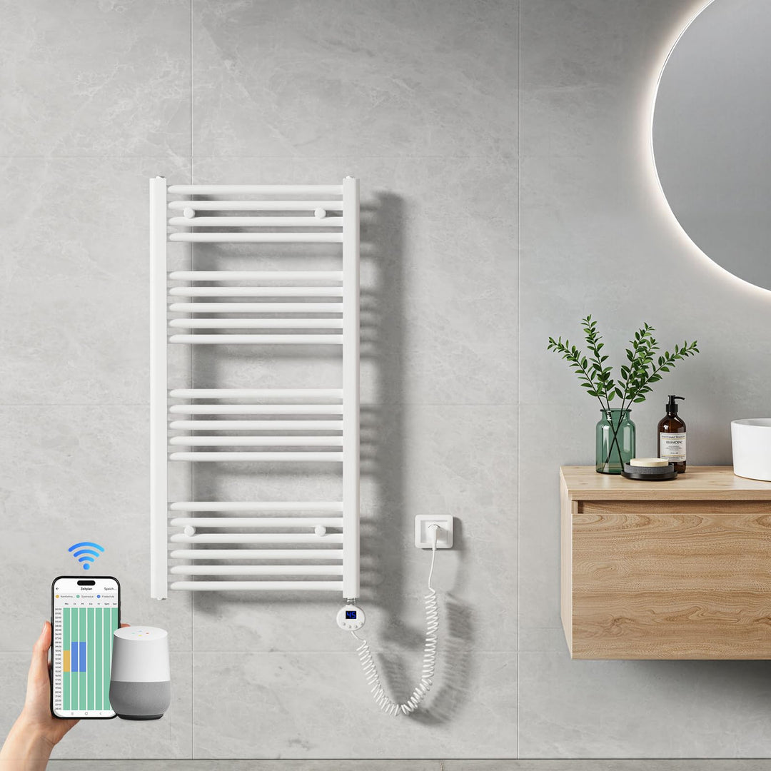 Heilmetz Handtuchheizkörper Elektrisch 1000 x 500 mm, Smart WiFi Thermostat Elektrischer Badheizkörp
