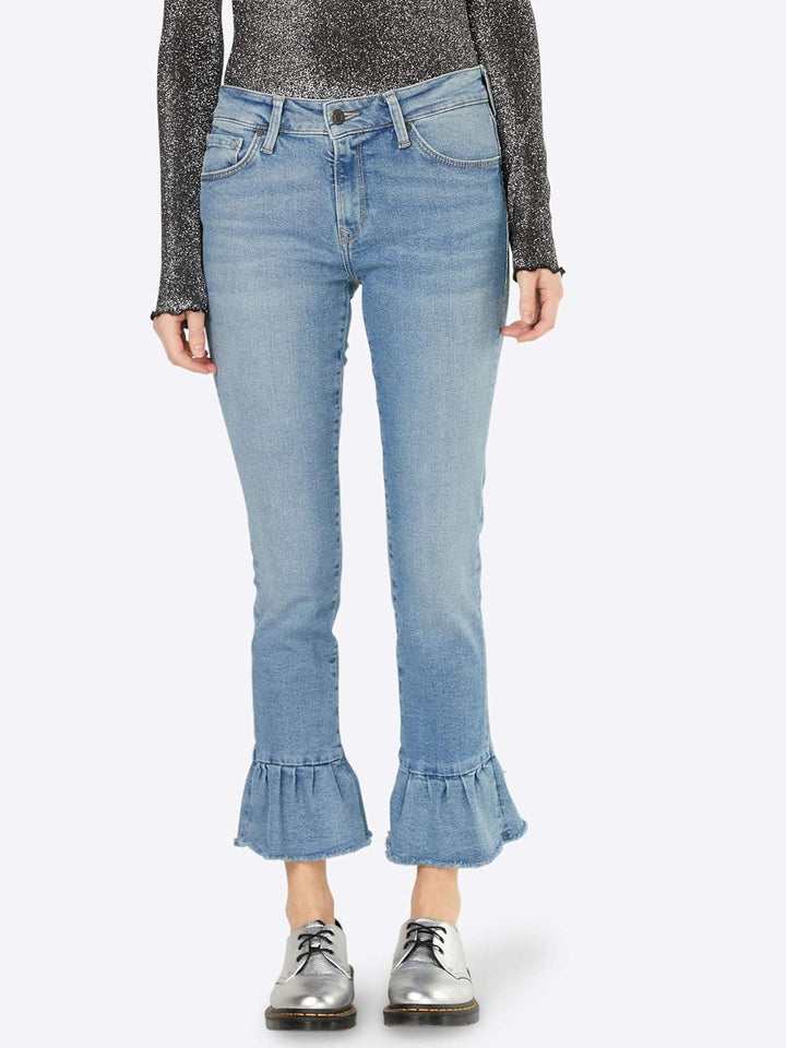 Mavi Damen Adriana Ankle Skinny Jeans, Blau (Mid Frill Denim 24886), W27