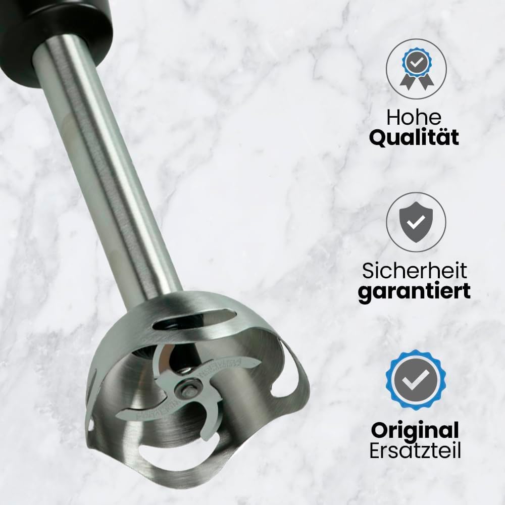 ANAKEL HOME Ersatzmixerarm MS-650444, kompatibel mit Moulinex QuickChef Stabmixer, Edelstahl, 4 Klin