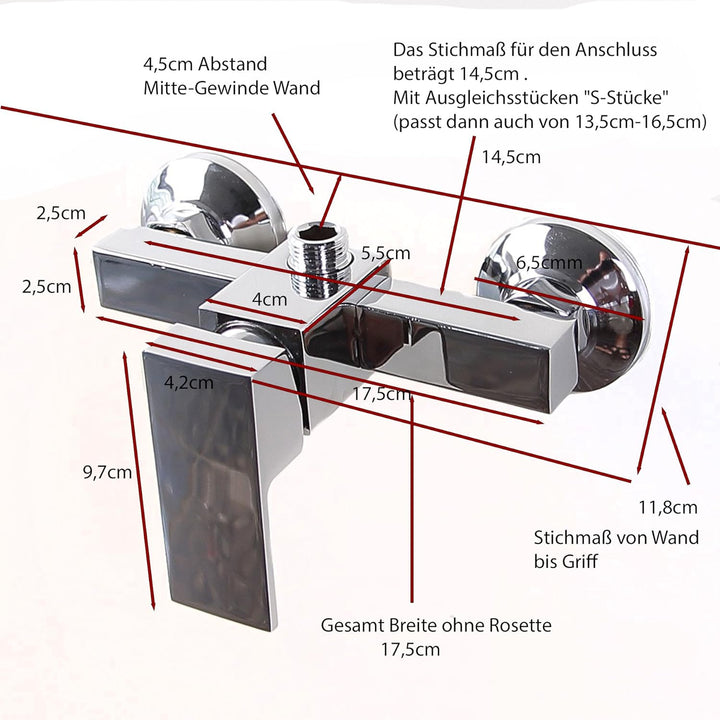 Soytich Mischbatterie Duscharmatur Wannenarmatur für Bad und Dusche (Mischer01)