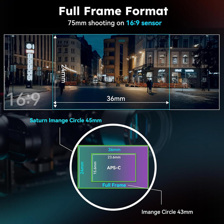 SIRUI Saturn 75 mm T2.9 1.6X Vollformat Kohlefaser anamorphe Linse, Cine Objektiv weniger als 500 g