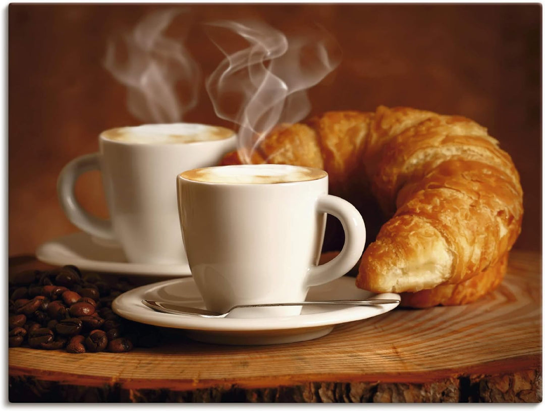 ARTland Leinwandbilder Wandbild Bild auf Leinwand 80x60 cm Kaffee Coffee Cafe Cappuccino Espresso Cr