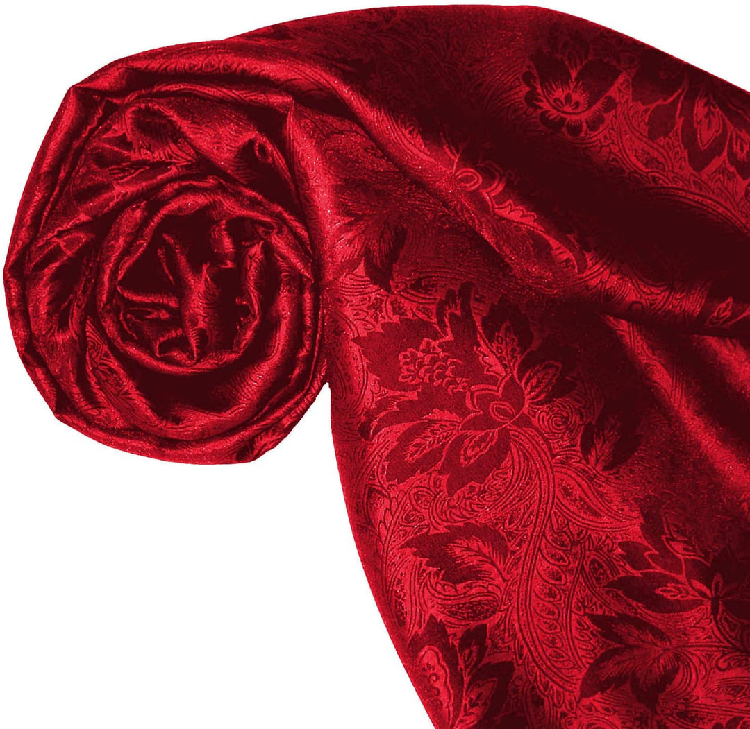 Lorenzo Cana Herrenschal elegant gewebt in Damastwebung florales rotes Paisleymuster aus Viskose mit