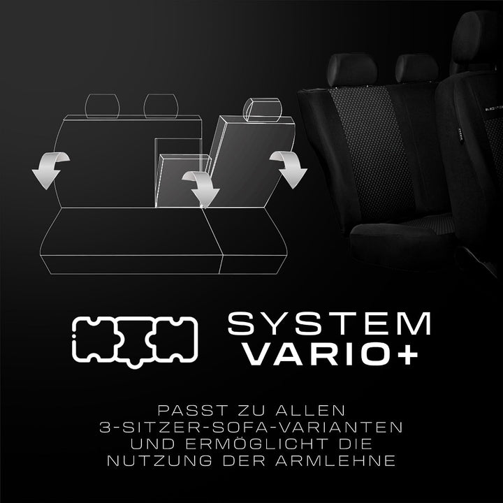 MOTOS Universal-Sitzbezüge Auto für Renault Fluence Autositzbezüge mit aktivem Airbag-System, dreila