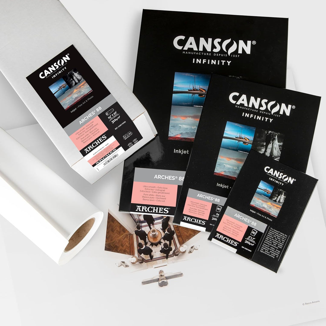Canson Infinity Arches 88, 100% satiniert, 310 g, Box A3, 25 Stunden, natürliches Weiss