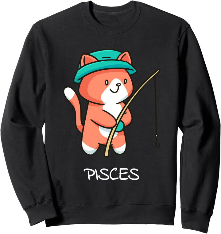 Fische Katze Tierkreiszeichen Kawaii Astrologie Katzen Sweatshirt