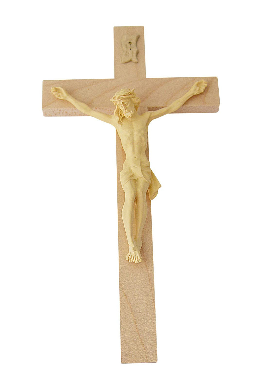 Holz-Kreuz Ahorn mit Kunstharz-Korpus (Korpus ca. 10 cm)