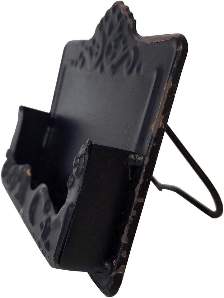 CTW Visitenkartenhalter aus gepresstem Metall, Vintage-Stil, Schwarz (530167), Schwarz