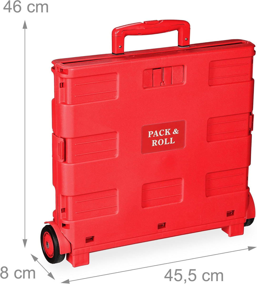 Relaxdays Einkaufstrolley, Klapptrolley mit Rollen & Teleskopgriff, bis 35 kg, Faltbare Einkaufshilf