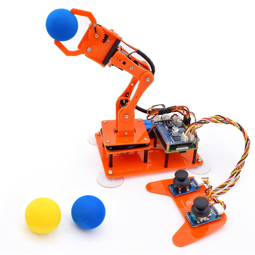 Adeept 5-DOF Roboterarm-Set für Raspberry Pi 4 B 3 B+ B A+, programmierbare DIY-Codierung STEM Educa