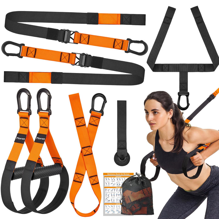 Fitense Schlingentrainer für Zuhause, Sling Trainer für Ganzkörpertraining, Slingtrainer Bänder für