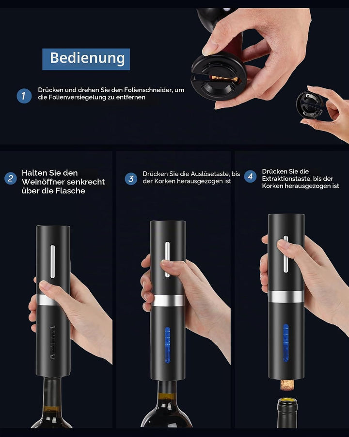 Elektrischer Korkenzieher, professioneller Flaschenöffner für Wein, kabellos, automatischer Flaschen