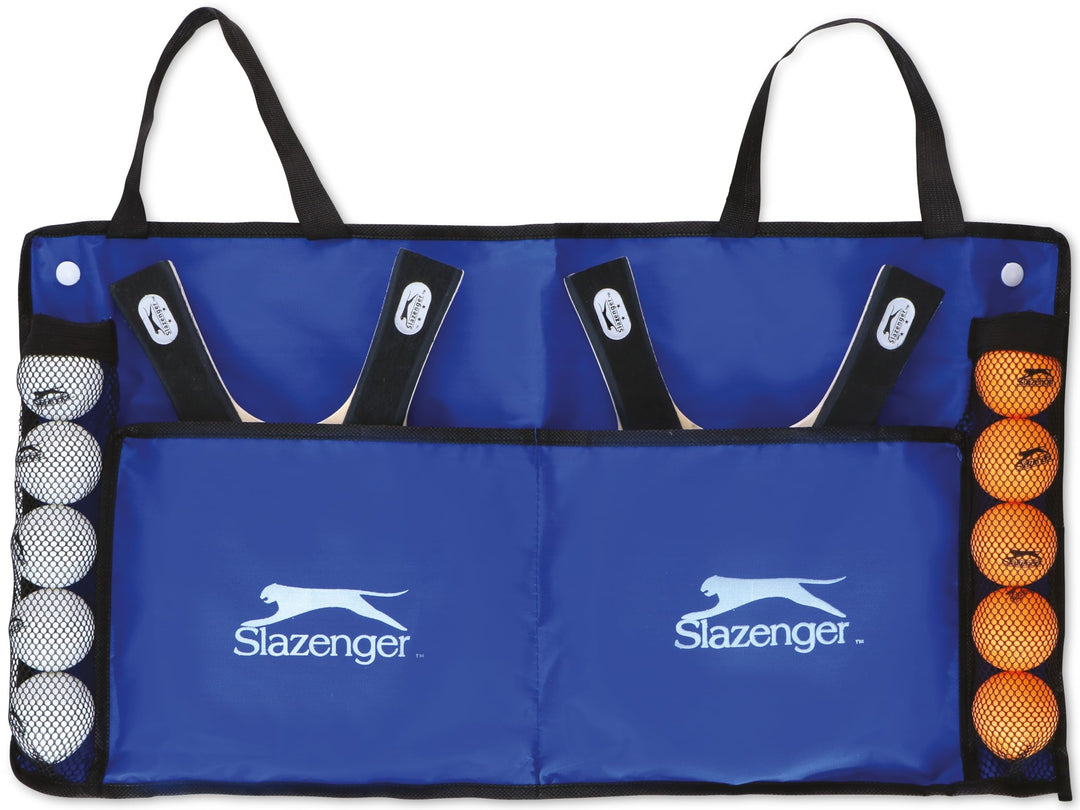 Slazenger Tischtennis Set - 15 Teilig - 4 Tischtennisschläger, 10 Tischtennisbälle und 1 Tragetasche