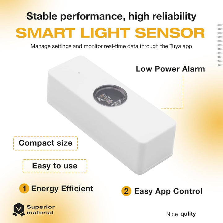 Tuya ZigBee Lichtsensor Helligkeitssensor Strahlungssensor Echtzeit-Helligkeitserfassung Smart Home