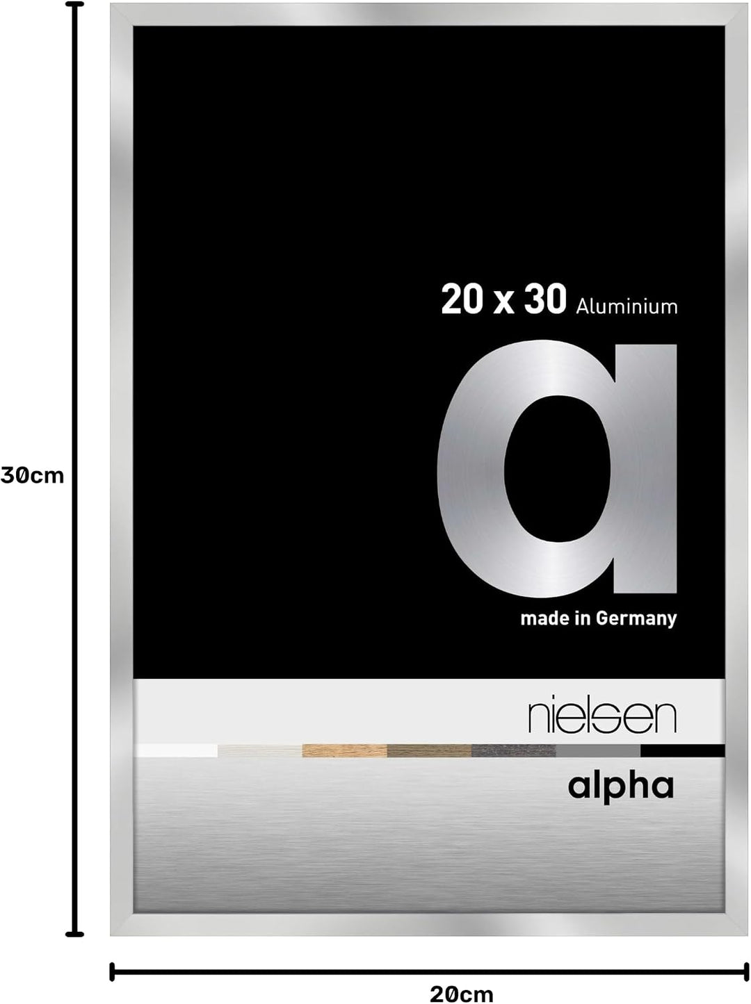 nielsen Aluminium Bilderrahmen Alpha, 20x30 cm, Silber Silber 20 x 30 cm, Silber 20 x 30 cm