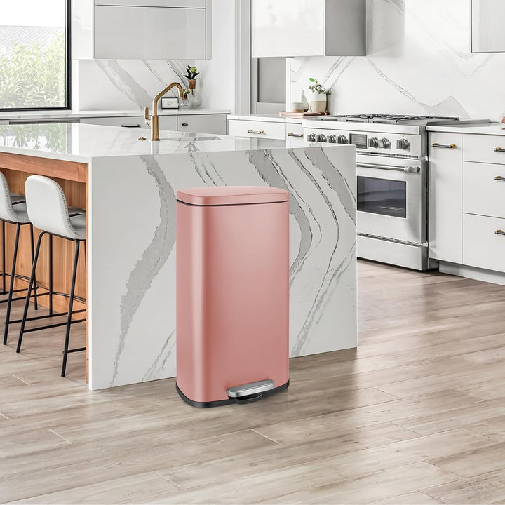 LIFERUN Mülleimer Küche 30l, Abfalleimer mit Deckel, Softclose Treteimer aus Stahl, mit Inneneimer f