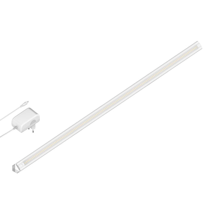 ledscom.de LED Unterbau-Leuchte SIRIS weiss matt mit Netzteil, Eckmontage, flach, 90cm, 1044lm, weis