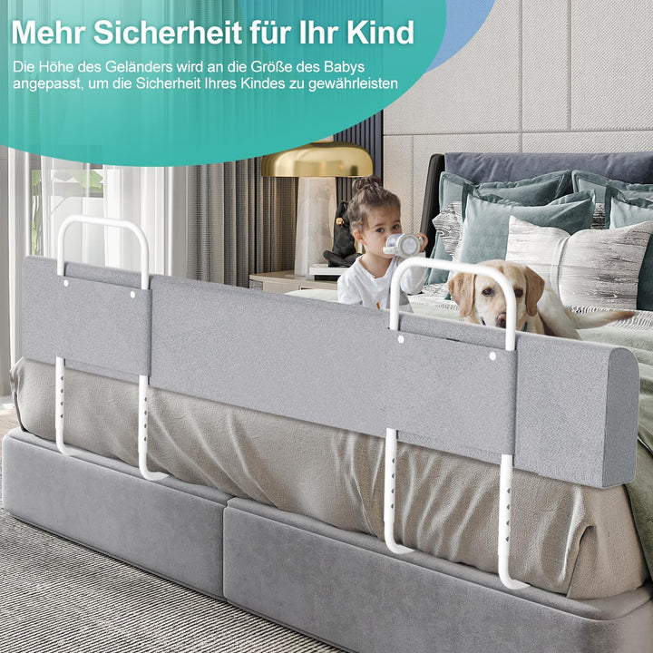 Cecaylie Bettgitter für Kinder, Bettschutzgitter, Babybettzaun, Weich Perlbaumwolle, Rausfallschutz