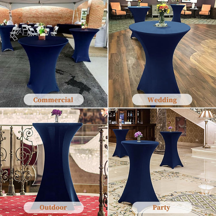 Showgeous 4er-Set Stretch Stehtisch Husse für Bistrotisch Ø 80-85 cm Cocktail Tisch-Überzug Husse, V