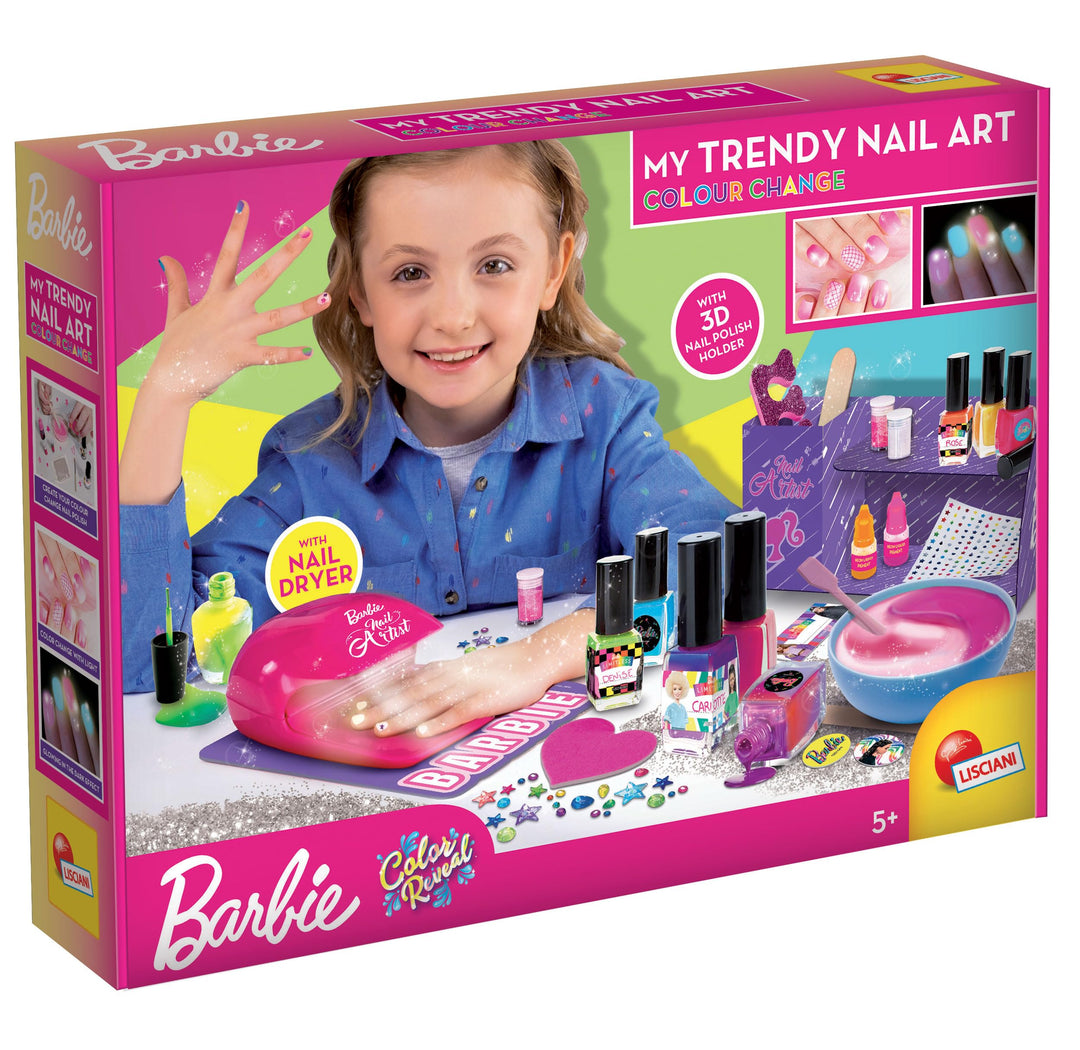 Lisciani - BARBIE - Nagelkunst - Farbwechsel - Kreatives Spiel - Glitzer und Glitzer - Nagellack, de