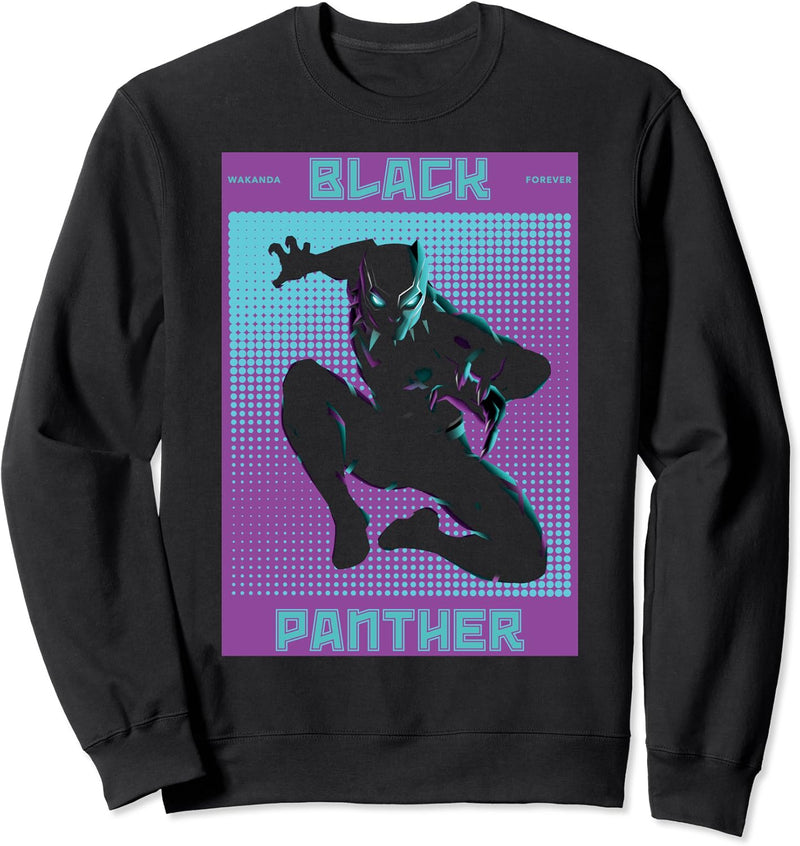 Marvel Black Panther Halftone Pop Art Poster Sweatshirt