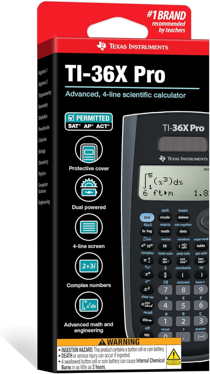 Texas Instruments TI-36X PRO Schulrechner (4-zeilig), nur mit französischer Anleitung und Sprache, 3