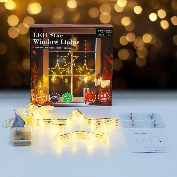 GlobaLink 3er Weihnachtsstern Beleuchtung, LED Weihnachten Fensterdeko Batteriebetrieben mit Timer u