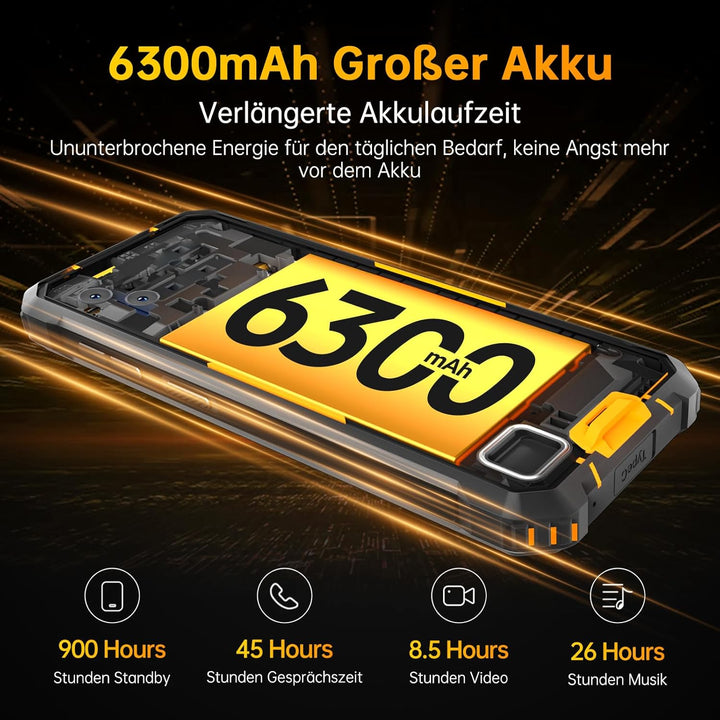 OUKITEL WP32 Android 13 Outdoor Handy 12GB+128GB (1TB Erweiterbar) Rugged Smartphone Ohne Vertrag 5,