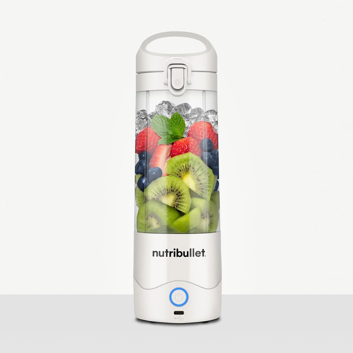 nutribullet Tragbarer 60-W-Mixer in Weiss – leistungsstarke Extraktorklinge, 590-ml-Tasse, To-Go-Dec