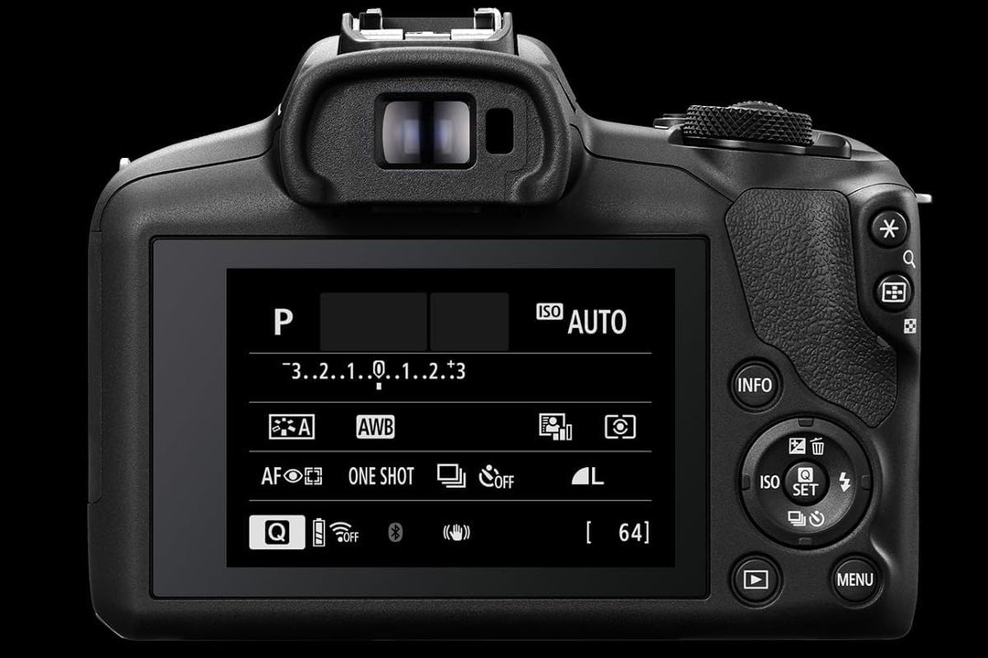Canon EOS R100 Spiegellose Kamera + RF-S 18-45mm is STM Objektiv & 9967B002 Akku LP-E17, schwarz Bun