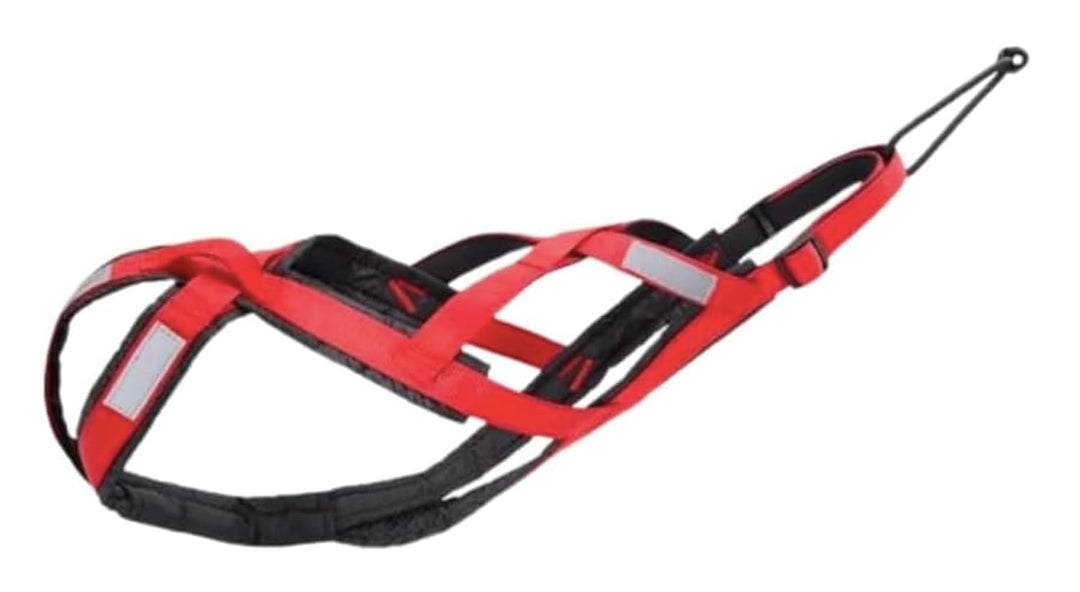 Total Sportgeschirr mit Hund, Laufen, Canicross, Schlitten, Mushing, Fahrrad, Roller... (M, Rot) M R
