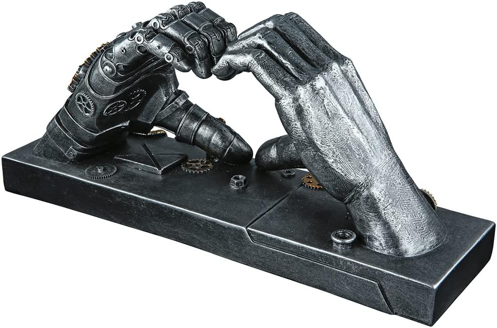 Casablanca Skulptur Love Steampunk Hand Herz silberfarben antikfinish mit kupferfarbenen Elementen,