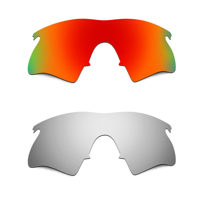 HKUCO Plus Mens Replacement Lenses For Oakley M Frame Heater Red/Titanium Sunglasses