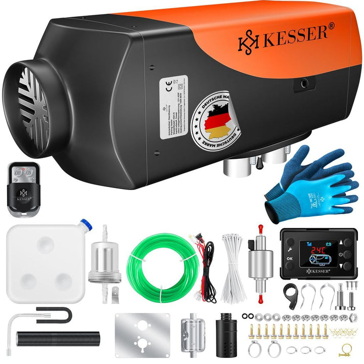 KESSER® Standheizung Diesel 8kW Dieselheizung 12V/24V mit Timer, LCD-Display & Fernbedienung | Schne