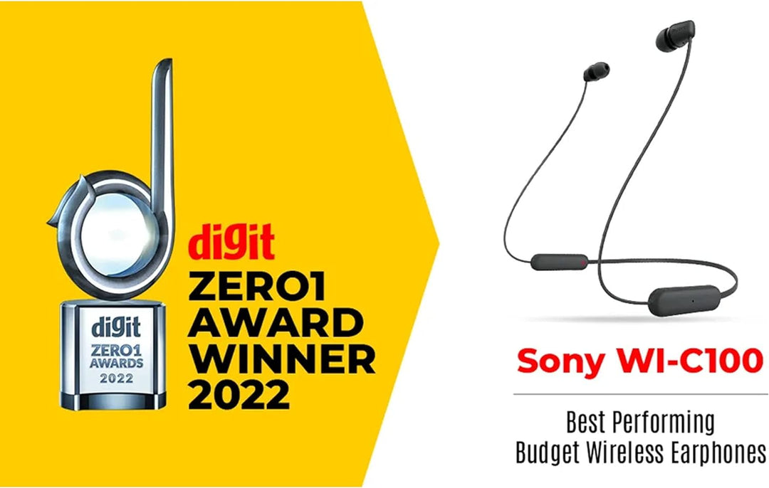 Sony kabellose WI-C100 In-Ear-Kopfhörer (bis zu 25 Stunden Akkulaufzeit, optimiert für Sprachassiste