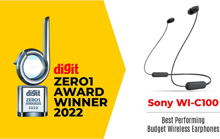 Sony kabellose WI-C100 In-Ear-Kopfhörer (bis zu 25 Stunden Akkulaufzeit, optimiert für Sprachassiste
