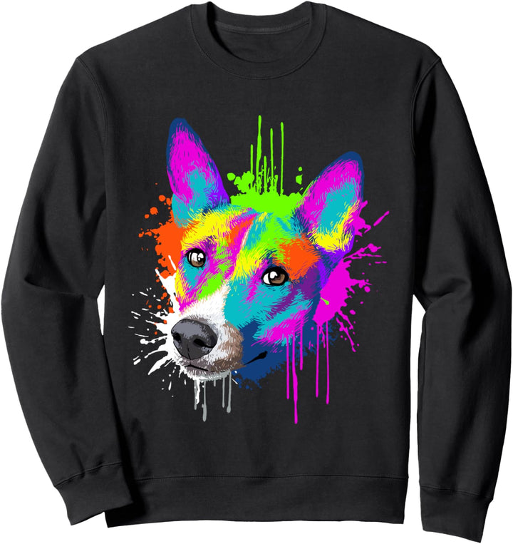 Splash Art Basenji Hundehalter Geschenkidee Hunde Sweatshirt