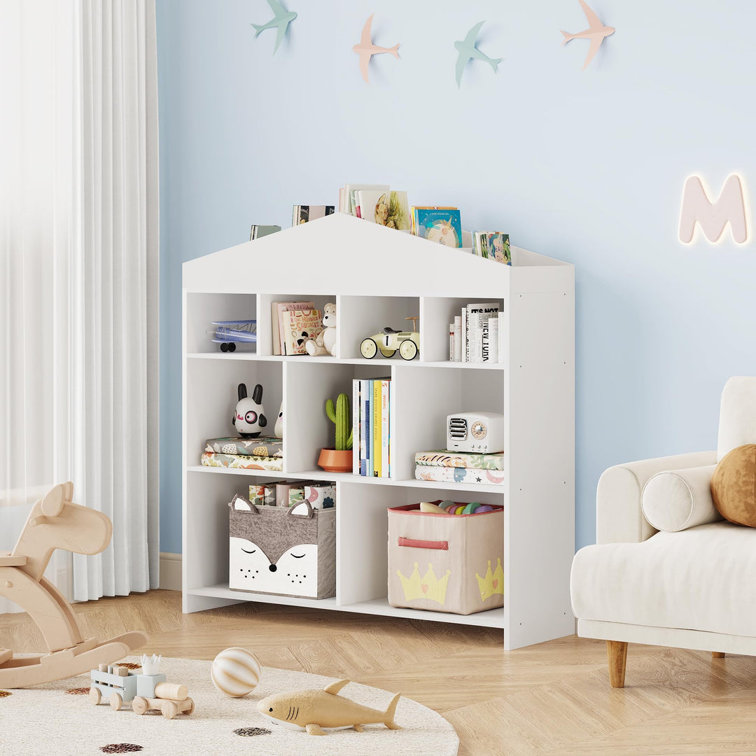 Zstar Bücherregal Kinder Aus PB, Kinderregal Mit 9 &amp; 15 Fächer, Vielseitige Aufbewahrung Für Kinderz