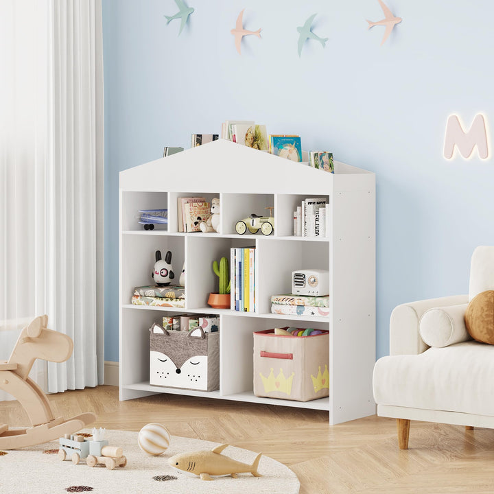 Zstar Bücherregal Kinder Aus PB, Kinderregal Mit 9 &amp; 15 Fächer, Vielseitige Aufbewahrung Für Kinderz