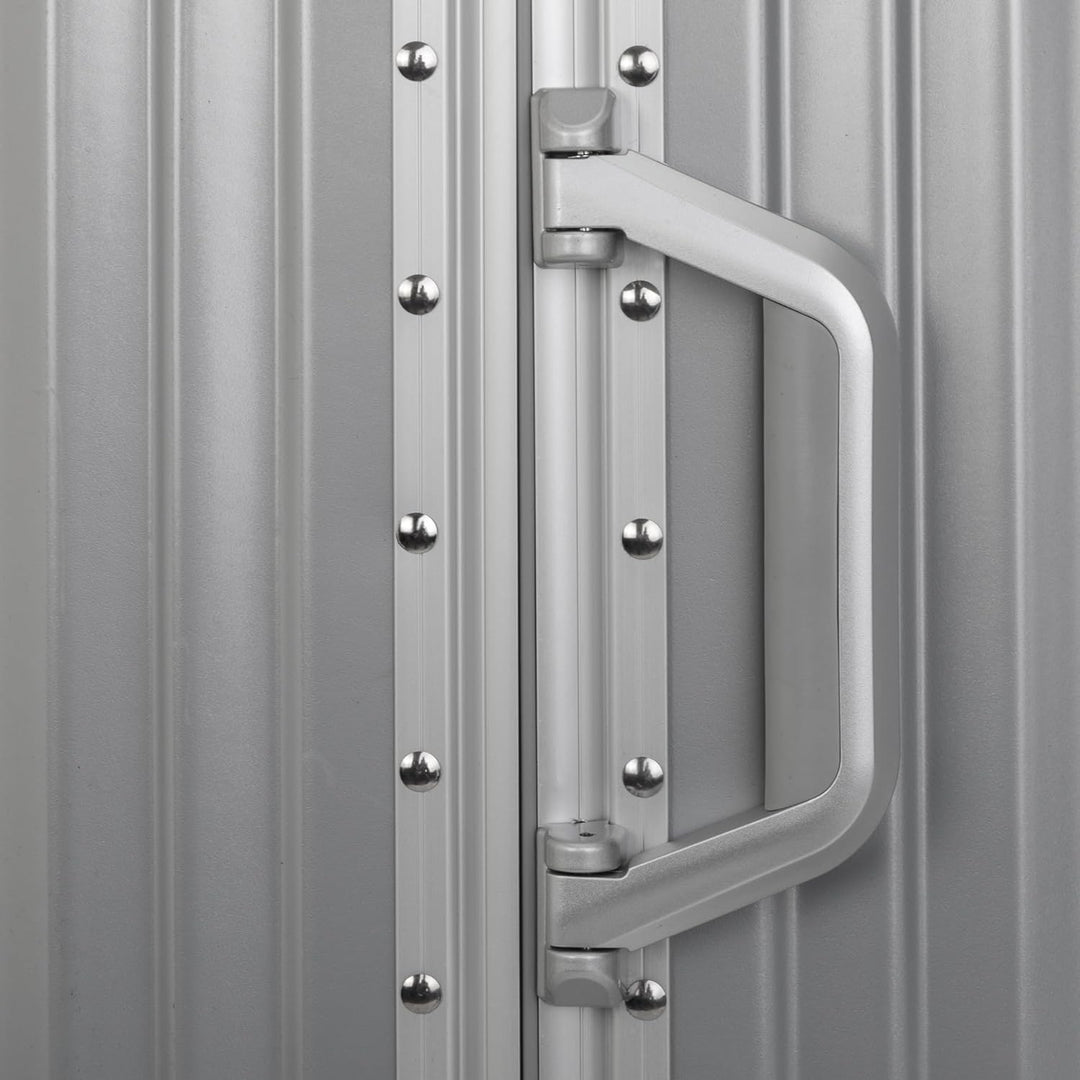 Travelhouse London Koffer Silber M-65cm, L-75cm · 2er-Set · Alu-Rahmen · Polykarbonat Hartschale · M