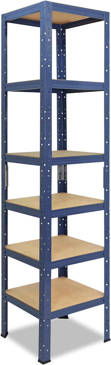 shelfplaza® 200x30x30cm Home Schwerlastregal blau/Metallregal mit 6 Böden/Kellerregal Metall, Garage