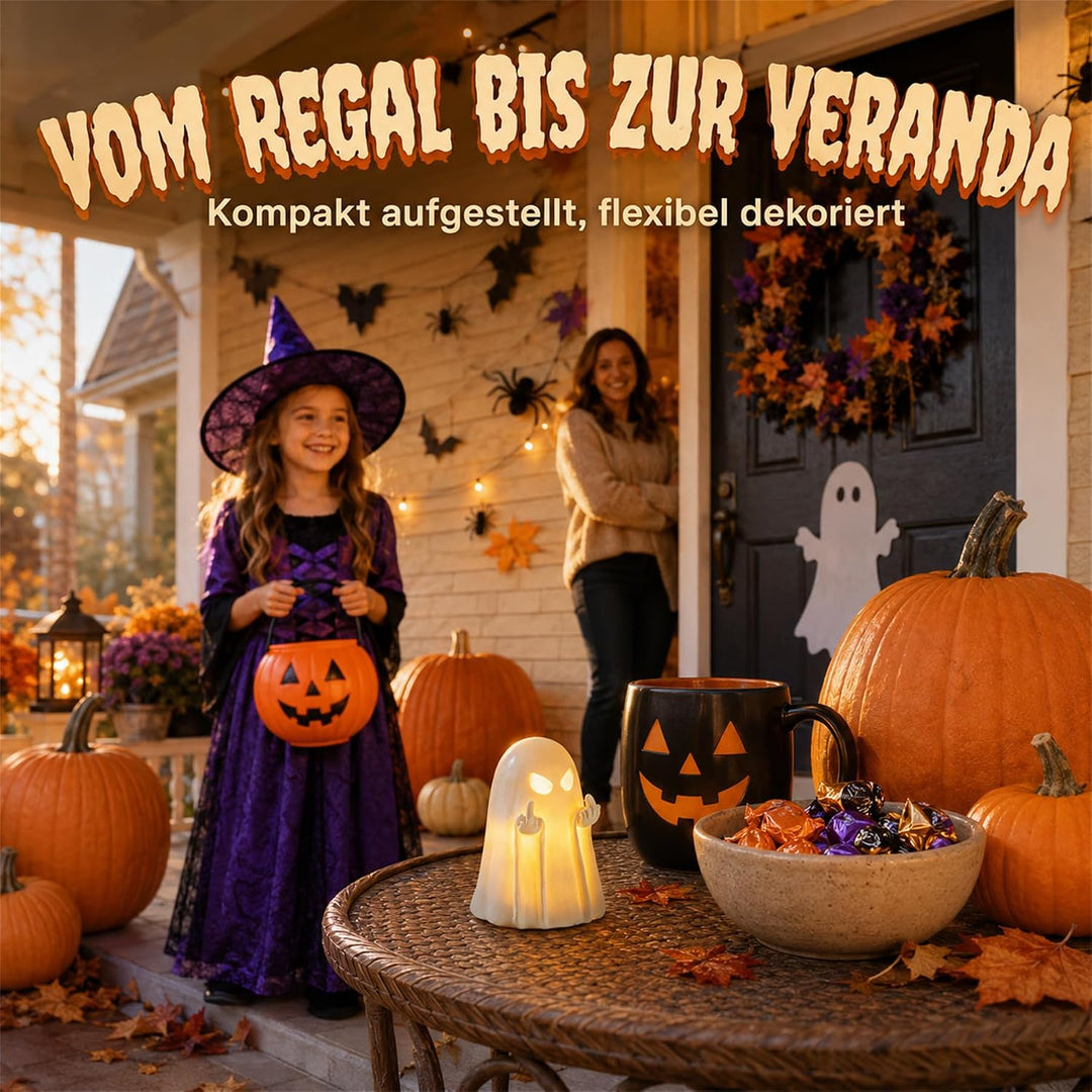Halloween Deko Geisterlampe,Mittelfinger Geisterfigur,3D Niedliche Geister Geist Witzig-gross, Geist