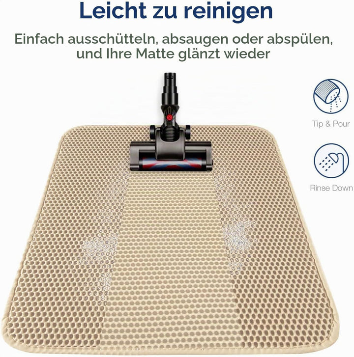 Ycozy Katzenklo Matte 60x40cm EVA Katzenstreu Matte Doppelte Schichte Waben Katzenmatte Katzenklo Wa