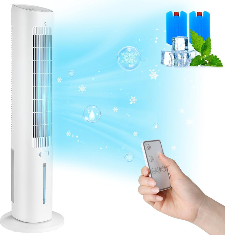 LIFERUN Turmventilator Ventilator Aroma-Funktion mit Kühlung Wasserkühlung mit Fernbedienung Standve